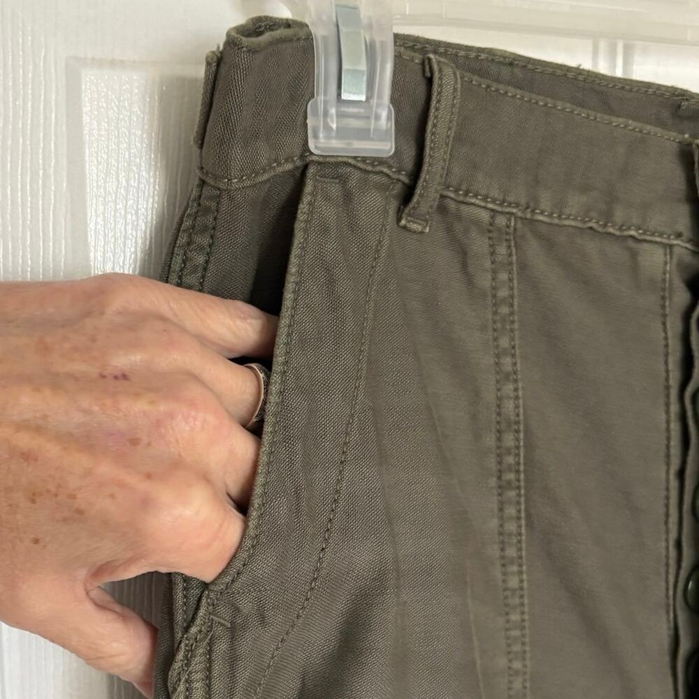 American Eagle Olive Utility Pants Button Fly Tapered Size 4 S NEW Gorpcore - Picture 6 of 9